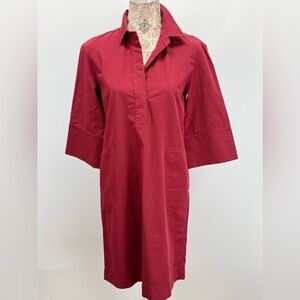 LAFAYETTE 148 NY Rust Red 3/4 bell sleeve shirt Dress size SP.